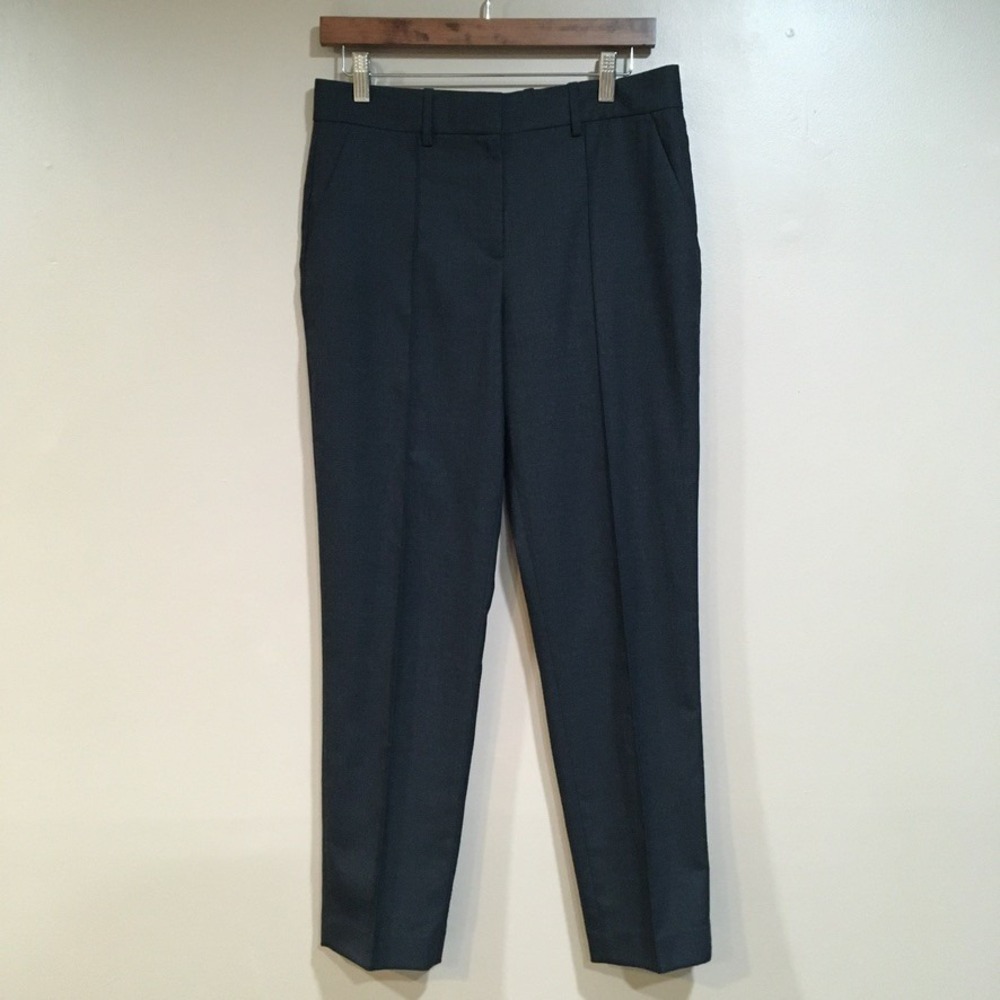 Theory Project Wool Blend Pintuck Tapered Dress Pants Women 4 Black Professional
